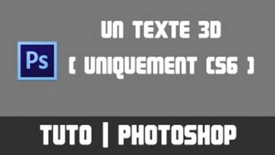 TUTO - Un texte 3D - Photoshop CS6